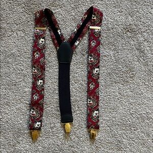 Vintage Disney Mickey Mouse Silk Suspenders (90s)